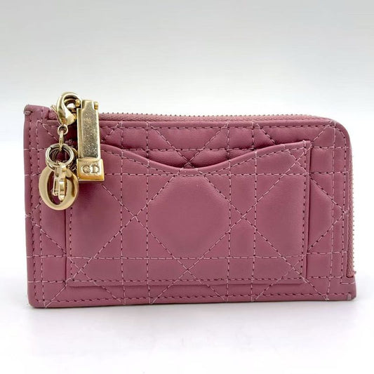 Christian Dior Lady Dior Cosmos Zip 2024 Color Leather Light Purple Card Case