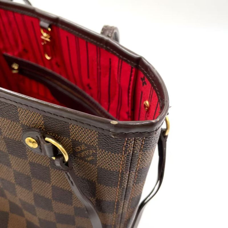 Louis Vuitton Neverfull PM Damier Ebene Damier Ebene Leather × PVC Brown Tote