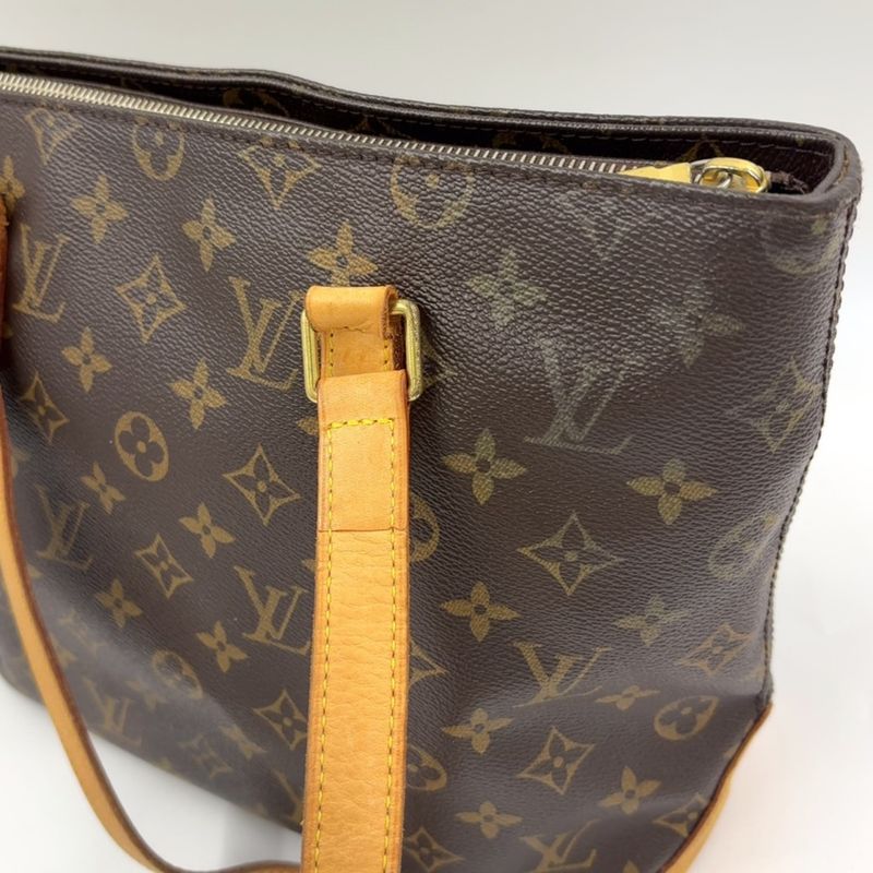 Louis Vuitton Cabas Piano Monogram Leather X PVC Brown Tote Bag Gold M51148