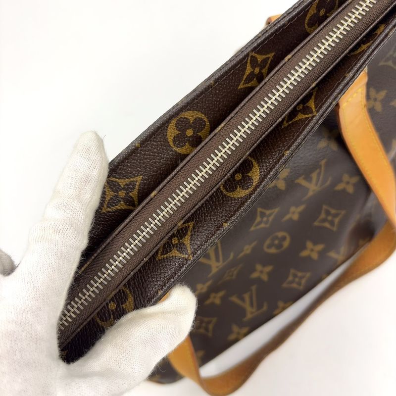 Louis Vuitton Cabas Piano Monogram Leather X PVC Brown Tote Bag Gold M51148