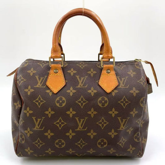 Louis Vuitton Speedy 25 Monogram Leather X PVC Brown Handbag Gold M41528