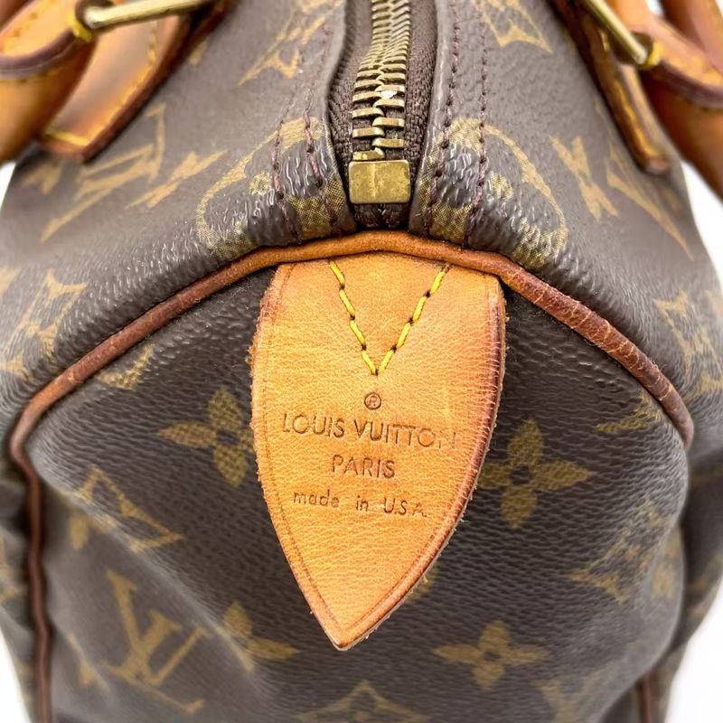 Louis Vuitton Speedy 25 Monogram Leather X PVC Brown Handbag Gold M41528