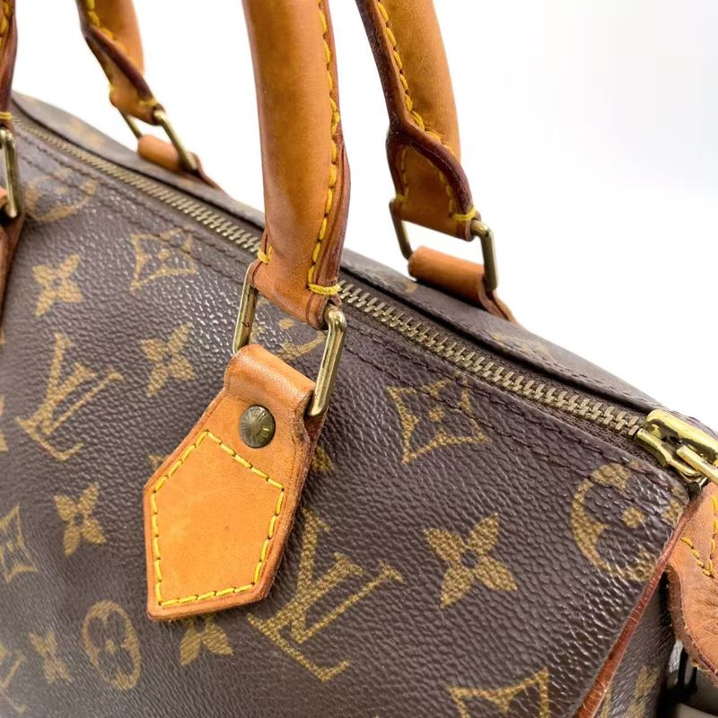 Louis Vuitton Speedy 25 Monogram Leather X PVC Brown Handbag Gold M41528