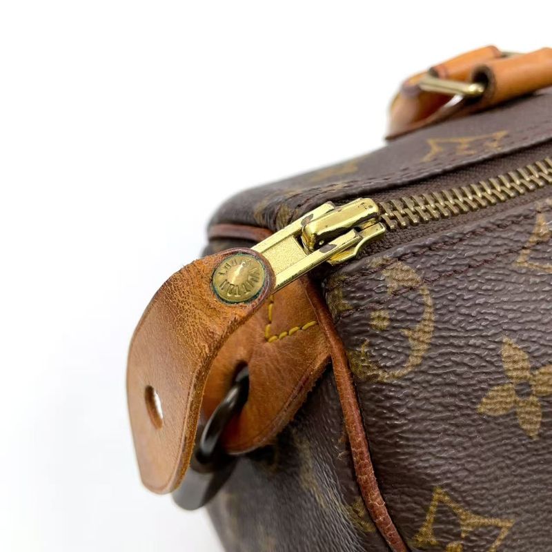 Louis Vuitton Speedy 25 Monogram Leather X PVC Brown Handbag Gold M41528