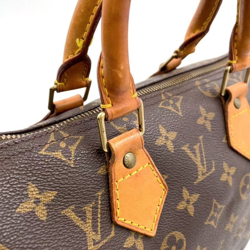 Louis Vuitton Speedy 25 Monogram Leather X PVC Brown Handbag Gold M41528