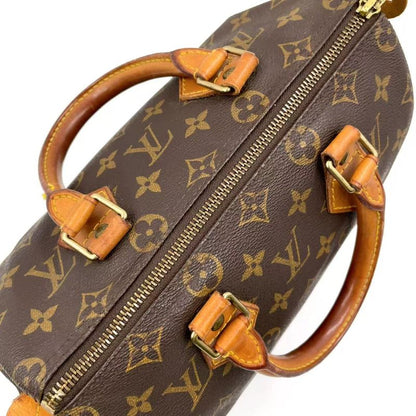 Louis Vuitton Speedy 25 Monogram Leather X PVC Brown Handbag Gold M41528