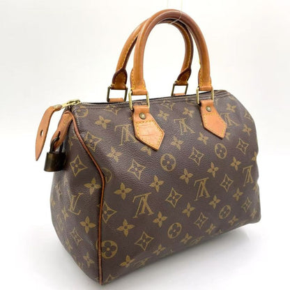 Louis Vuitton Speedy 25 Monogram Leather X PVC Brown Handbag Gold M41528