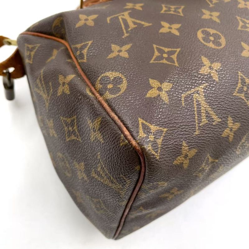 Louis Vuitton Speedy 25 Monogram Leather X PVC Brown Handbag Gold M41528