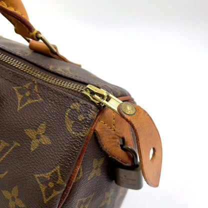 Louis Vuitton Speedy 25 Monogram Leather X PVC Brown Handbag Gold M41528