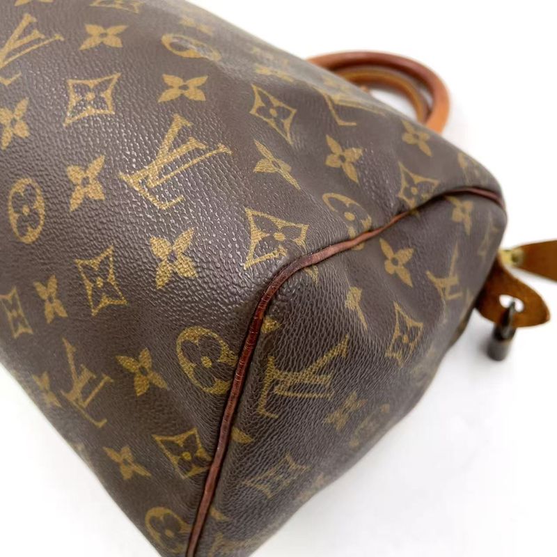 Louis Vuitton Speedy 25 Monogram Leather X PVC Brown Handbag Gold M41528