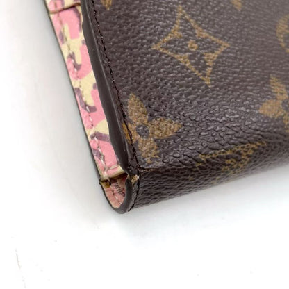 Louis Vuitton Portefeuille Antholite Folding Long Wallet Leopard Monogram PVC
