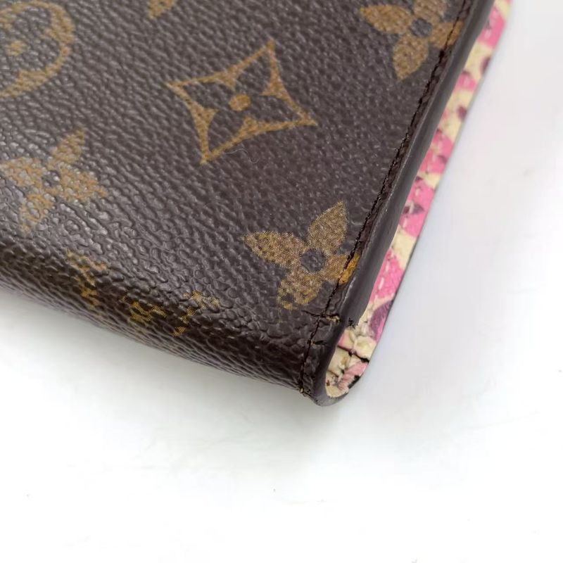 Louis Vuitton Portefeuille Antholite Folding Long Wallet Leopard Monogram PVC