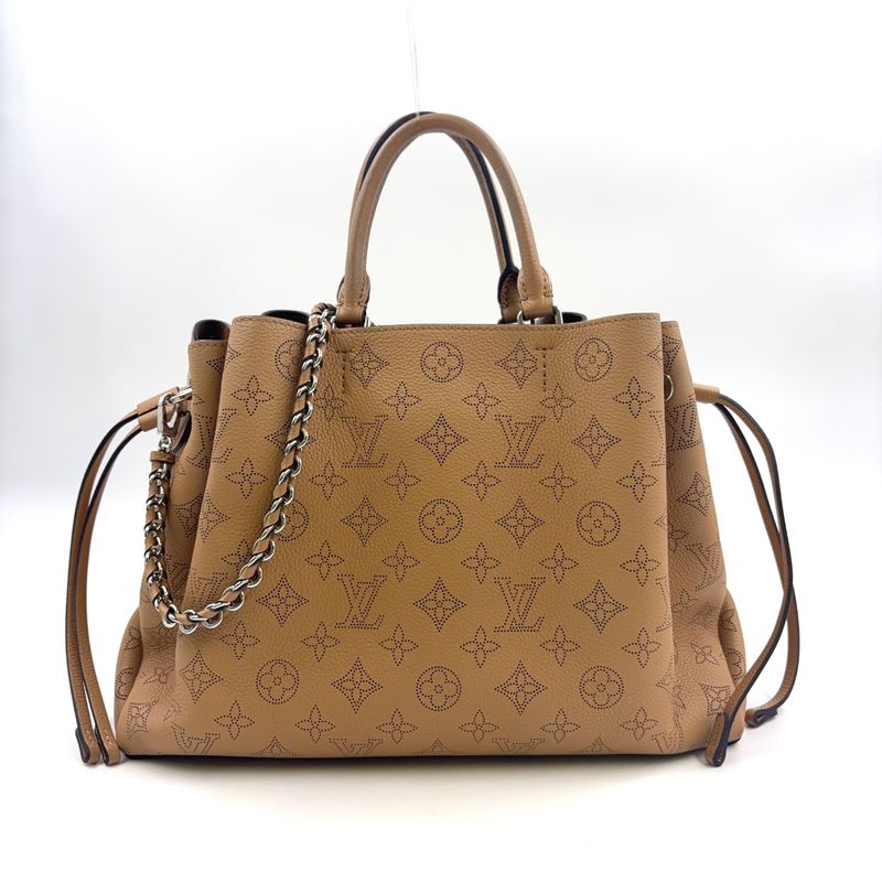 Louis Vuitton Mahina Bella Tote Bag RIFD Compatible Leather Beige Handbag