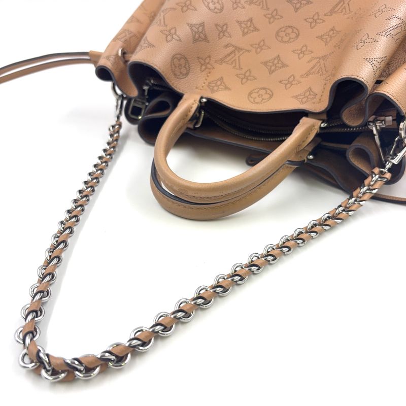 Louis Vuitton Mahina Bella Tote Bag RIFD Compatible Leather Beige Handbag