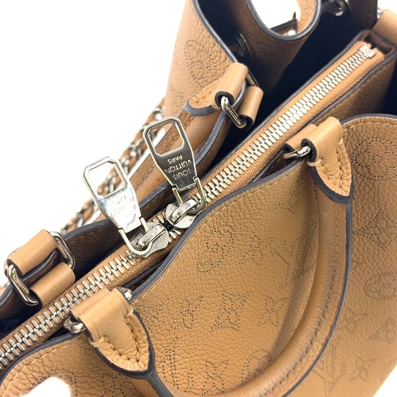 Louis Vuitton Mahina Bella Tote Bag RIFD Compatible Leather Beige Handbag