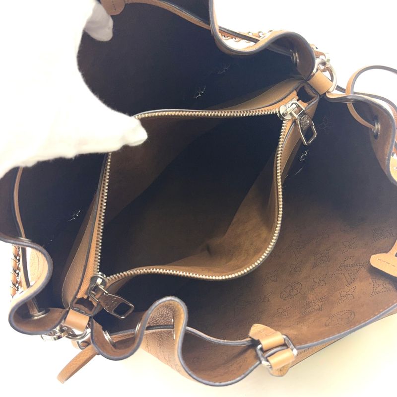 Louis Vuitton Mahina Bella Tote Bag RIFD Compatible Leather Beige Handbag