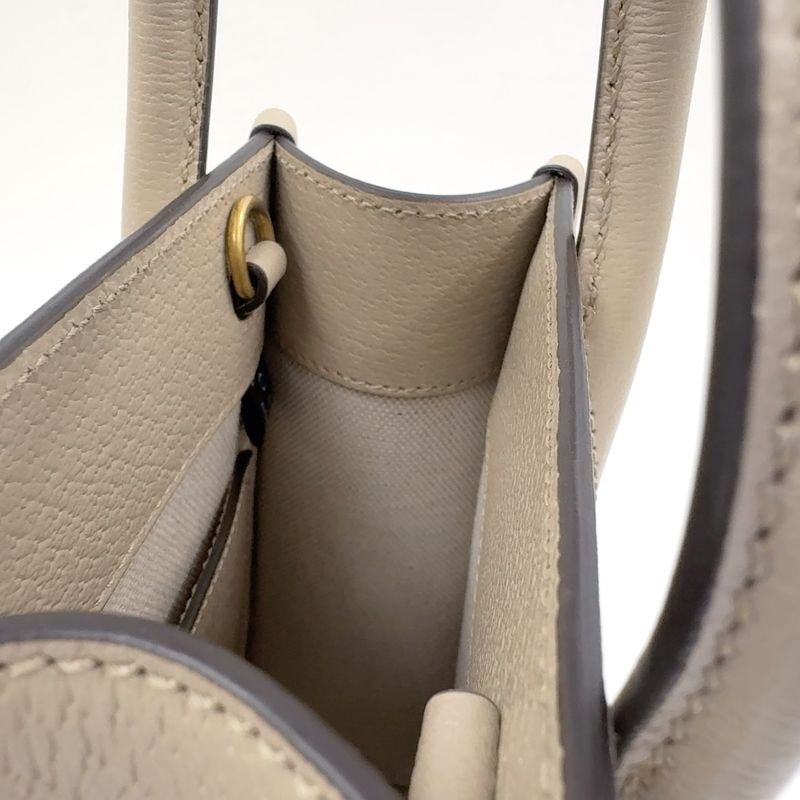 Gucci Interlocking G Mini 2WAY Shoulder PVC Beige Handbag Gold