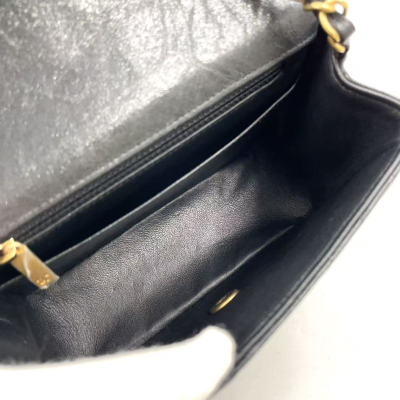 Chanel Mini Matelasse V-stitch Serial No 26 Lambskin Black Shoulder Bag Gold