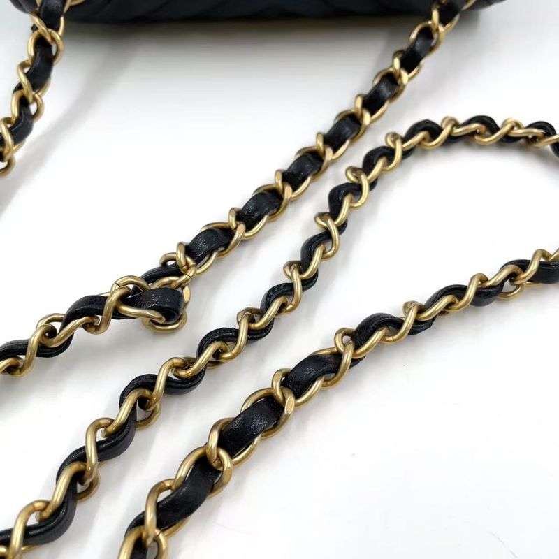 Chanel Mini Matelasse V-stitch Serial No 26 Lambskin Black Shoulder Bag Gold