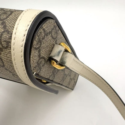 Gucci GG Supreme Horsebit 1955 Mini Bag Leather X PVC Beige X White Shoulder