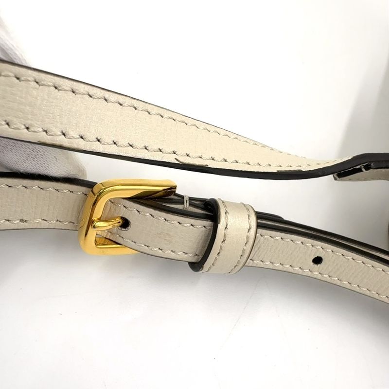 Gucci GG Supreme Horsebit 1955 Mini Bag Leather X PVC Beige X White Shoulder