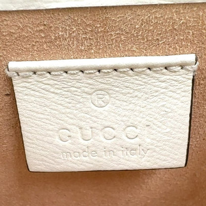 Gucci GG Supreme Horsebit 1955 Mini Bag Leather X PVC Beige X White Shoulder