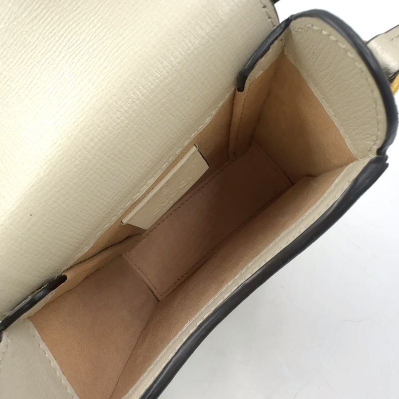 Gucci GG Supreme Horsebit 1955 Mini Bag Leather X PVC Beige X White Shoulder