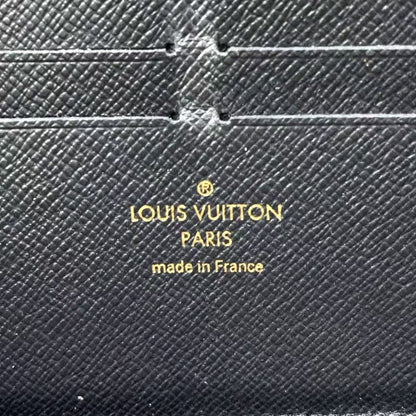 Louis Vuitton Zippy Wallet Monogram Retiro Noir Black Leather ×PVC Brown Round