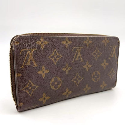 Louis Vuitton Zippy Wallet Monogram PVC Brown Round Zipper Long Wallet Gold