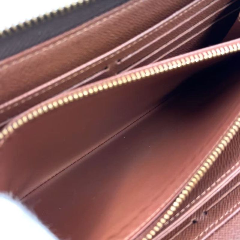 Louis Vuitton Zippy Wallet Monogram PVC Brown Round Zipper Long Wallet Gold