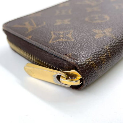 Louis Vuitton Zippy Wallet Monogram PVC Brown Round Zipper Long Wallet Gold