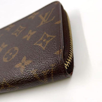 Louis Vuitton Zippy Wallet Monogram PVC Brown Round Zipper Long Wallet Gold