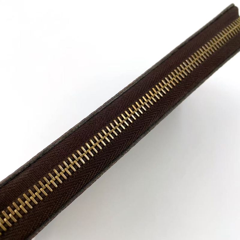 Louis Vuitton Zippy Wallet Monogram PVC Brown Round Zipper Long Wallet Gold