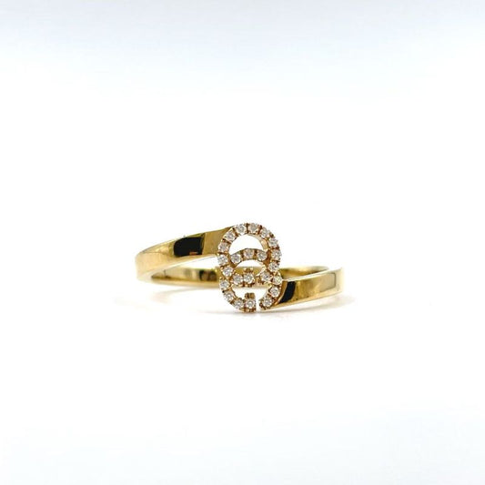 Gucci GG Running Diamond Au750 Yellow Gold Ring