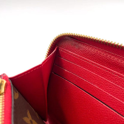 Louis Vuitton Zippy Wallet Retiro Monogram Three's Leather ×PVC Brown × Red