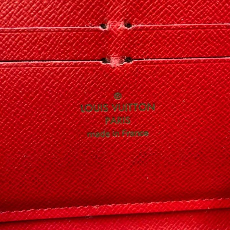 Louis Vuitton Zippy Wallet Retiro Monogram Three's Leather ×PVC Brown × Red