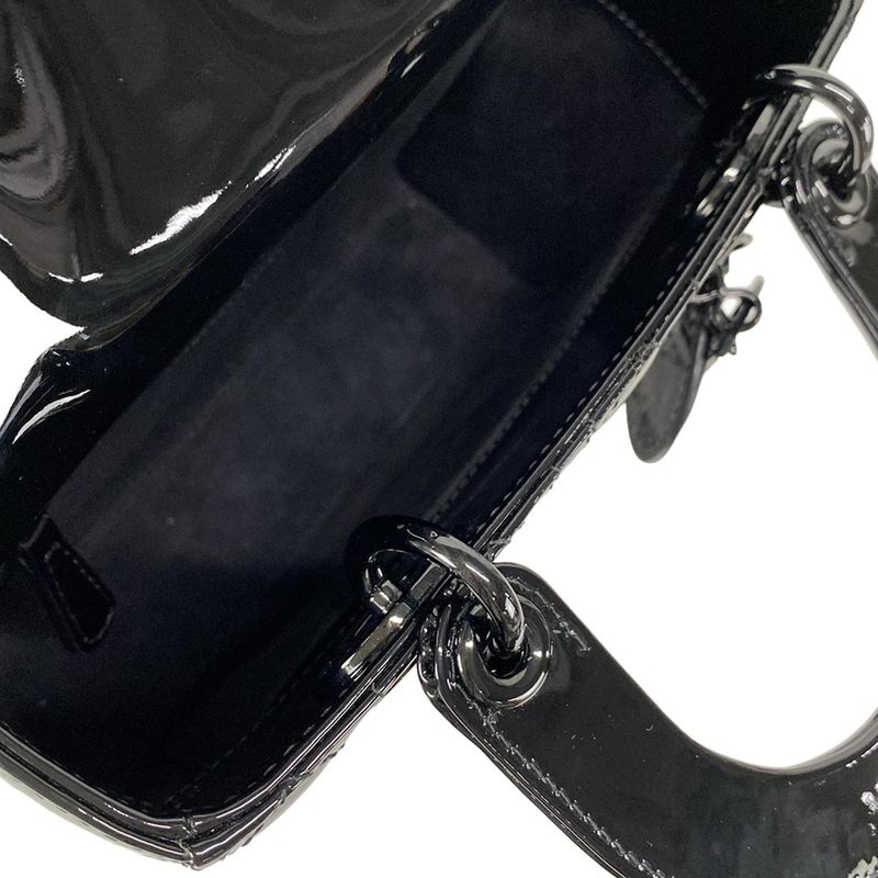 Dior/christian Dior Handbag Lady Dior Ultra Glossy Small M0531nwdd-m900 Black