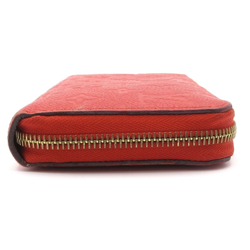 Louis Vuitton Monogram Empreinte Zippy Wallet M63691 Scarlet Leather Cowhide