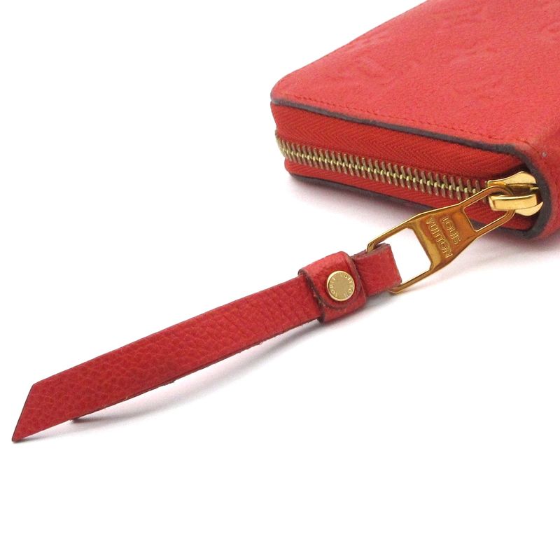 Louis Vuitton Monogram Empreinte Zippy Wallet M63691 Scarlet Leather Cowhide