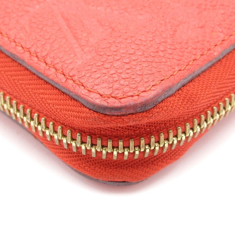 Louis Vuitton Monogram Empreinte Zippy Wallet M63691 Scarlet Leather Cowhide
