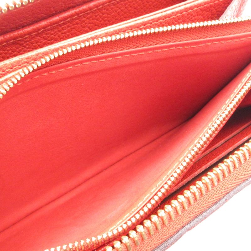 Louis Vuitton Monogram Empreinte Zippy Wallet M63691 Scarlet Leather Cowhide
