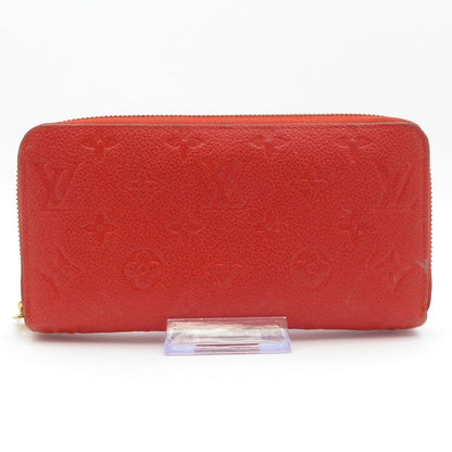 Louis Vuitton Monogram Empreinte Zippy Wallet M63691 Scarlet Leather Cowhide