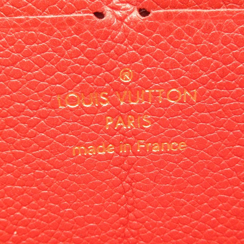 Louis Vuitton Monogram Empreinte Zippy Wallet M63691 Scarlet Leather Cowhide