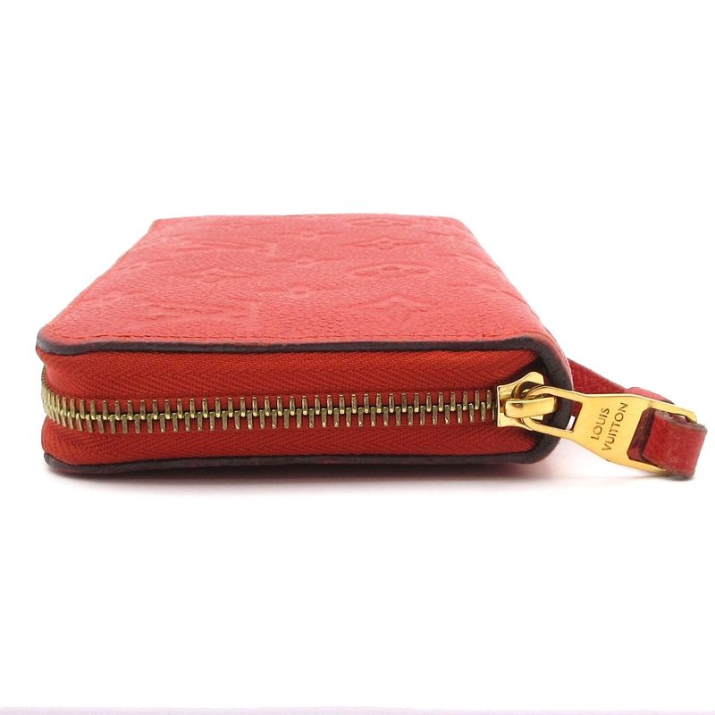 Louis Vuitton Monogram Empreinte Zippy Wallet M63691 Scarlet Leather Cowhide