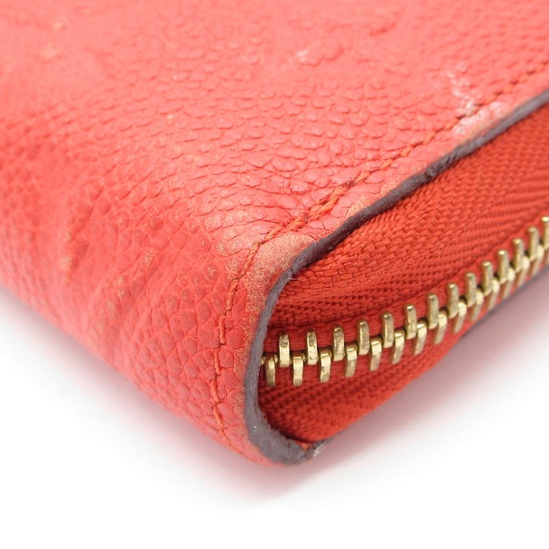 Louis Vuitton Monogram Empreinte Zippy Wallet M63691 Scarlet Leather Cowhide