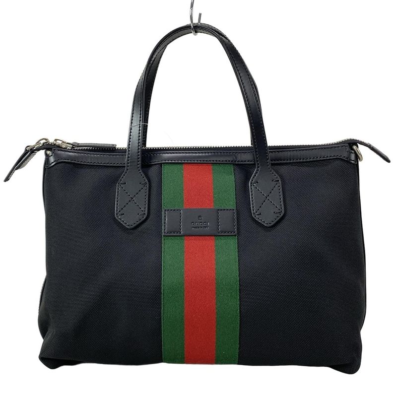 Gucci Handbag Sherry (web) 630923 Black×green×multi Leather