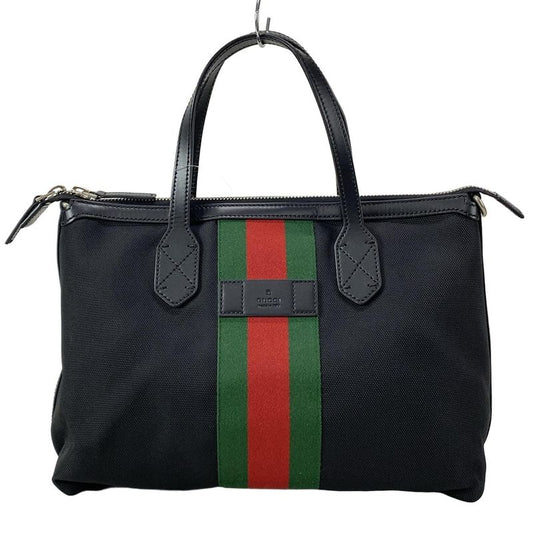 Gucci Handbag Sherry (web) 630923 Black×green×multi Leather