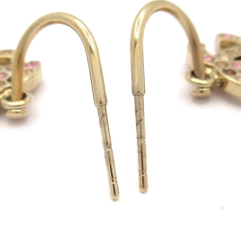 Chanel Earrings Coco Mark Gold×pink×brown