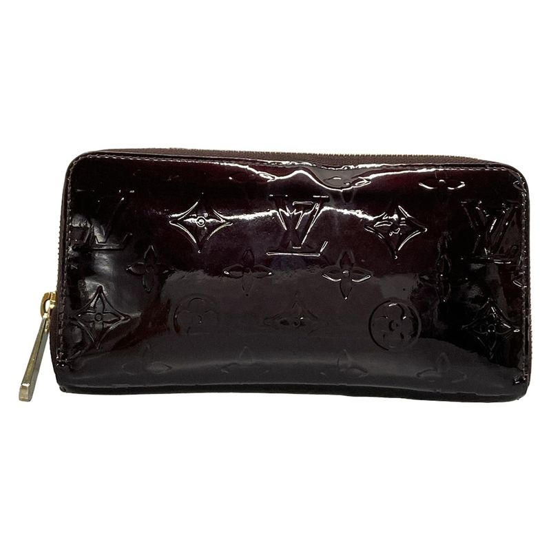 Louis Vuitton Monogram Vernis Zippy Wallet M93522 Amarante Leather
