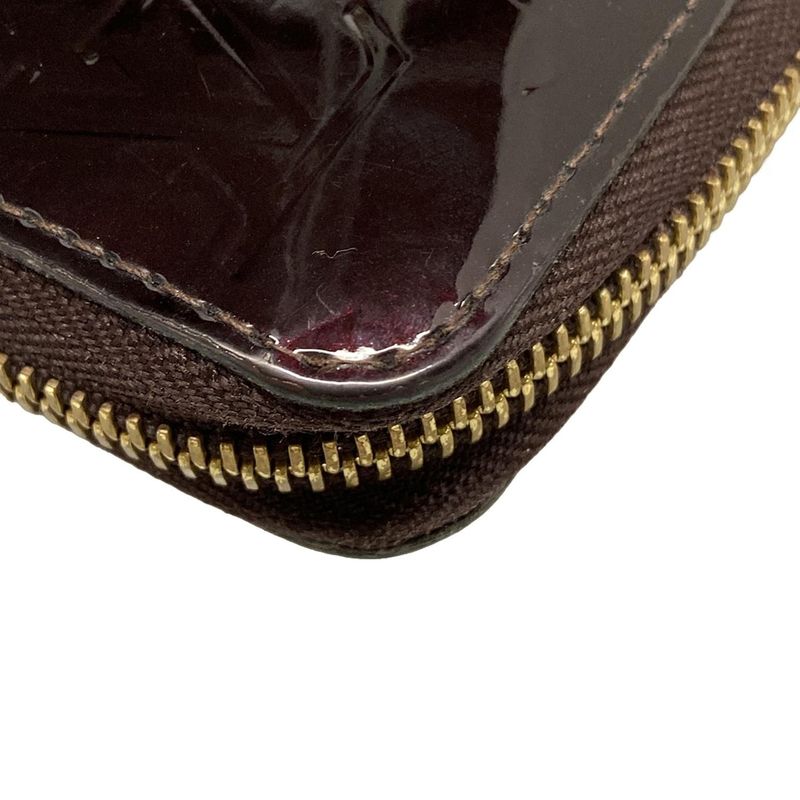 Louis Vuitton Monogram Vernis Zippy Wallet M93522 Amarante Leather